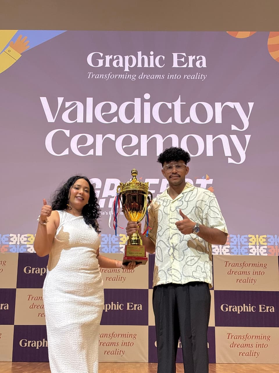 Innovation & Excellence: Arya Vats and Himani Awasthi Win 1st Prize at Grafest Dehradun